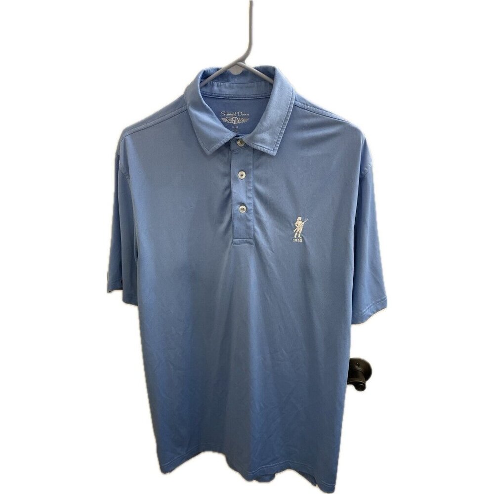 Straight Down Polo Shirt - Men's Medium - Blue Golf Performance 1958 Logo